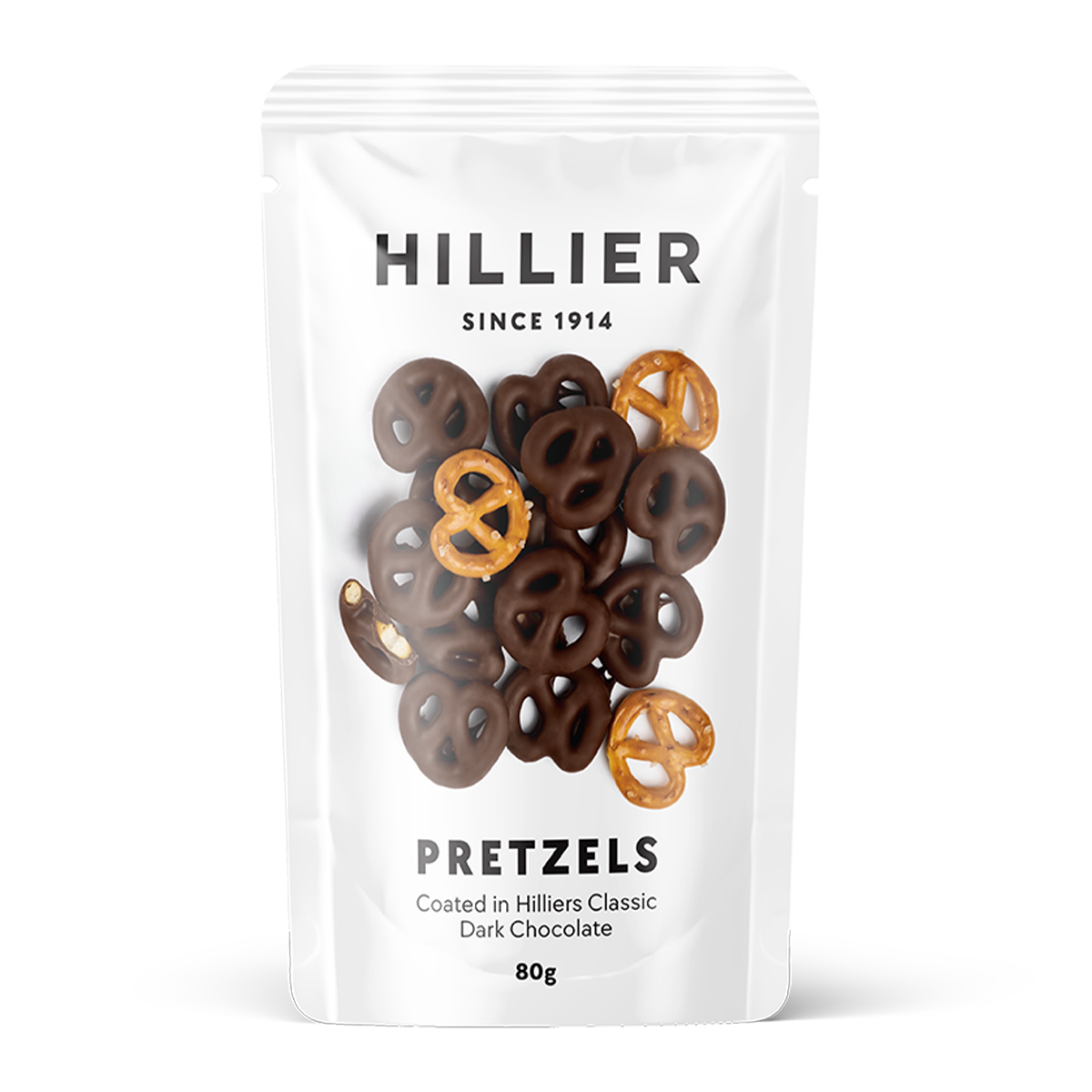 Hillier Dark Chocolate Pretzels 80g