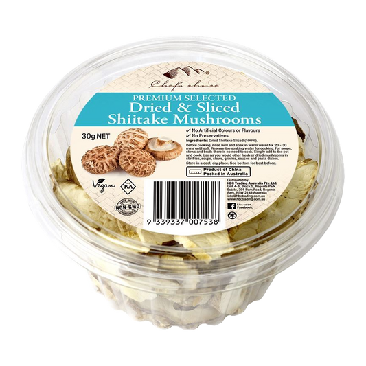 Chef's Choice Dried and Sliced Shitake Mushrooms 30g