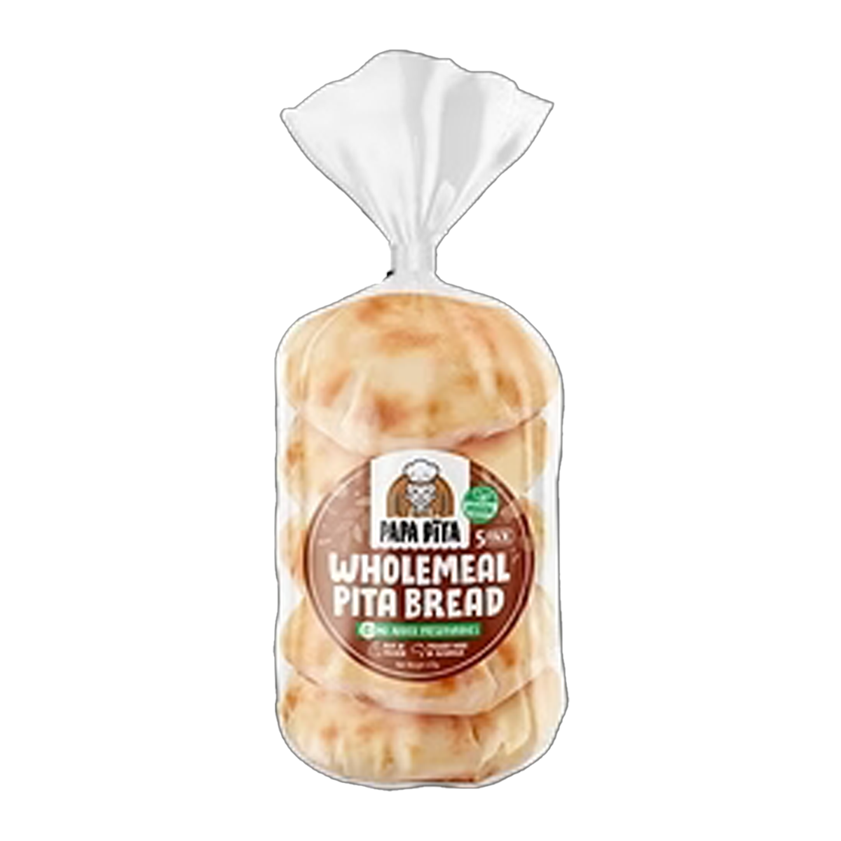 Papa Pita Wholemeal Pita 5pk