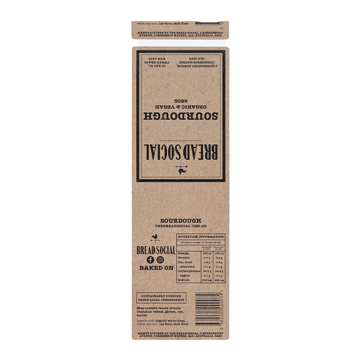 Bread Social Organic White Sourdough 680g