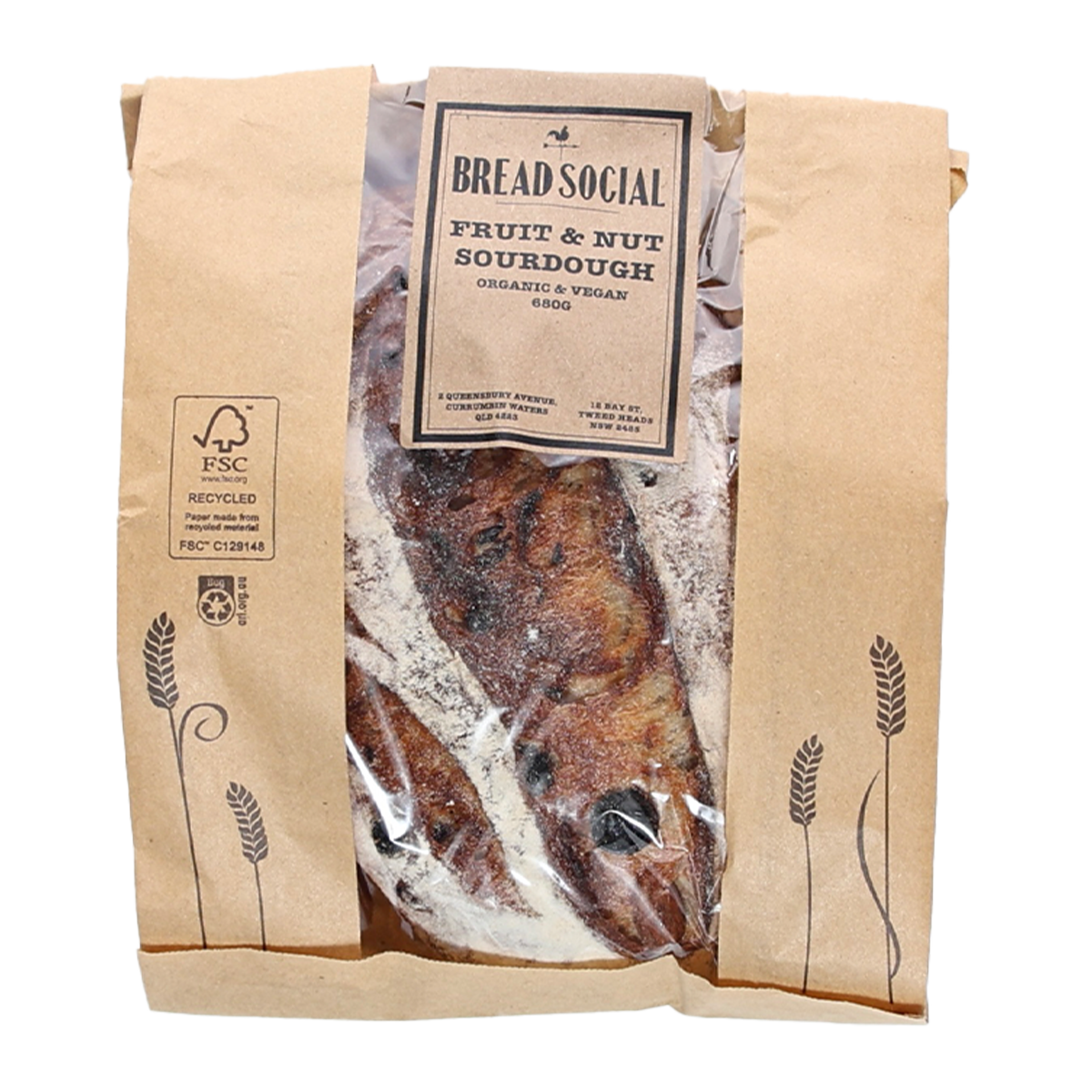 Bread Social Organic Fruit and Nut Sourdough 680g