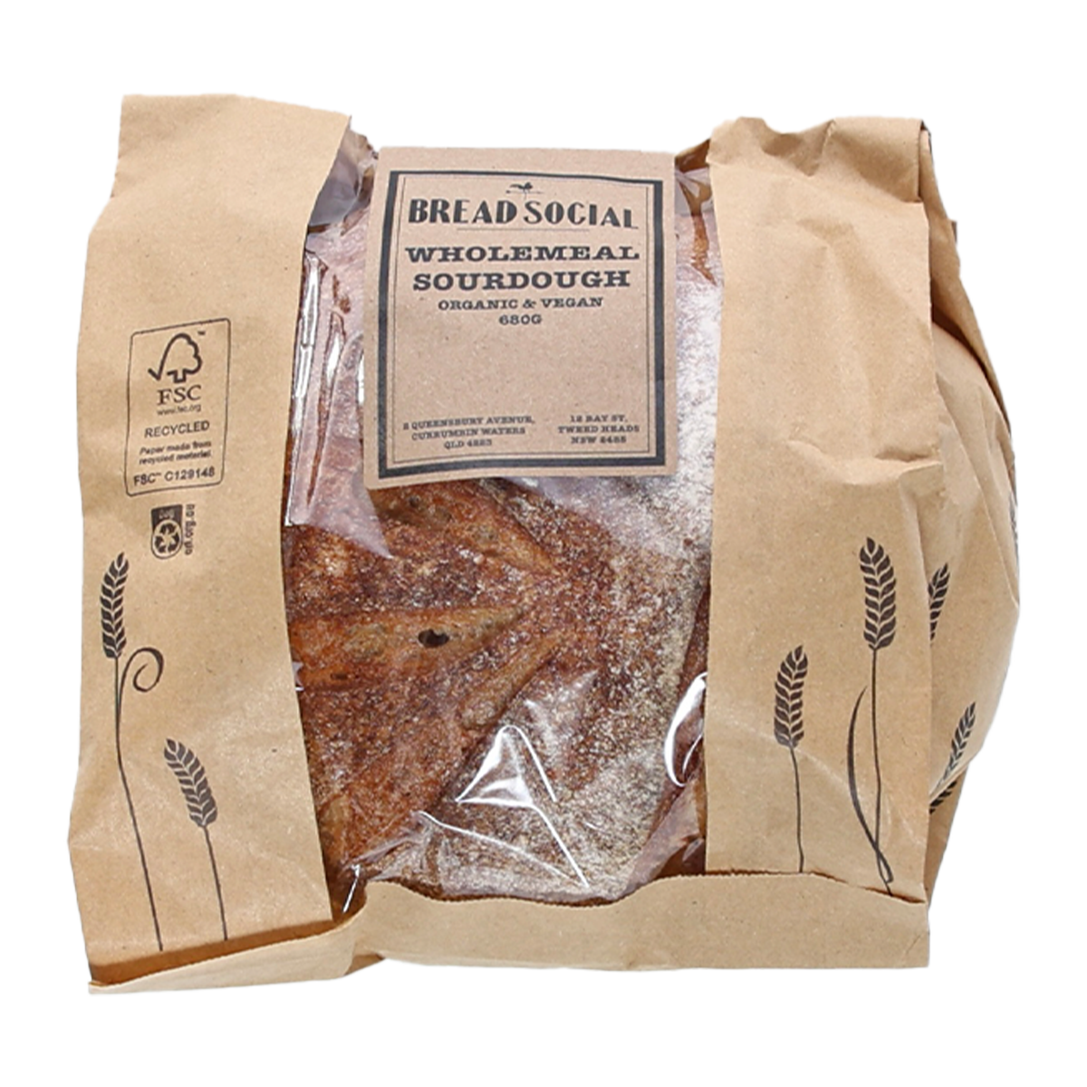 Bread Social Organic Wholemeal Sourdough 680g