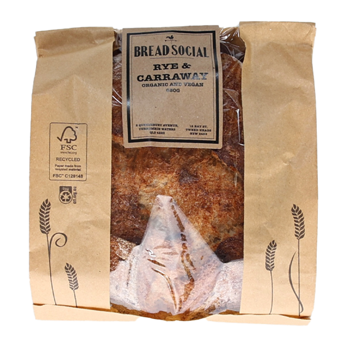 Bread Social Organic Rye & Caraway Sourdough 680g