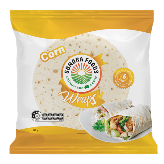 Sonora Wraps Corn Tortilla Wraps x6 168g