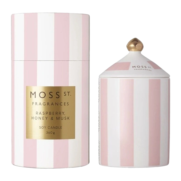 Moss St Large Candle Raspberry, Honey and Musk 360g