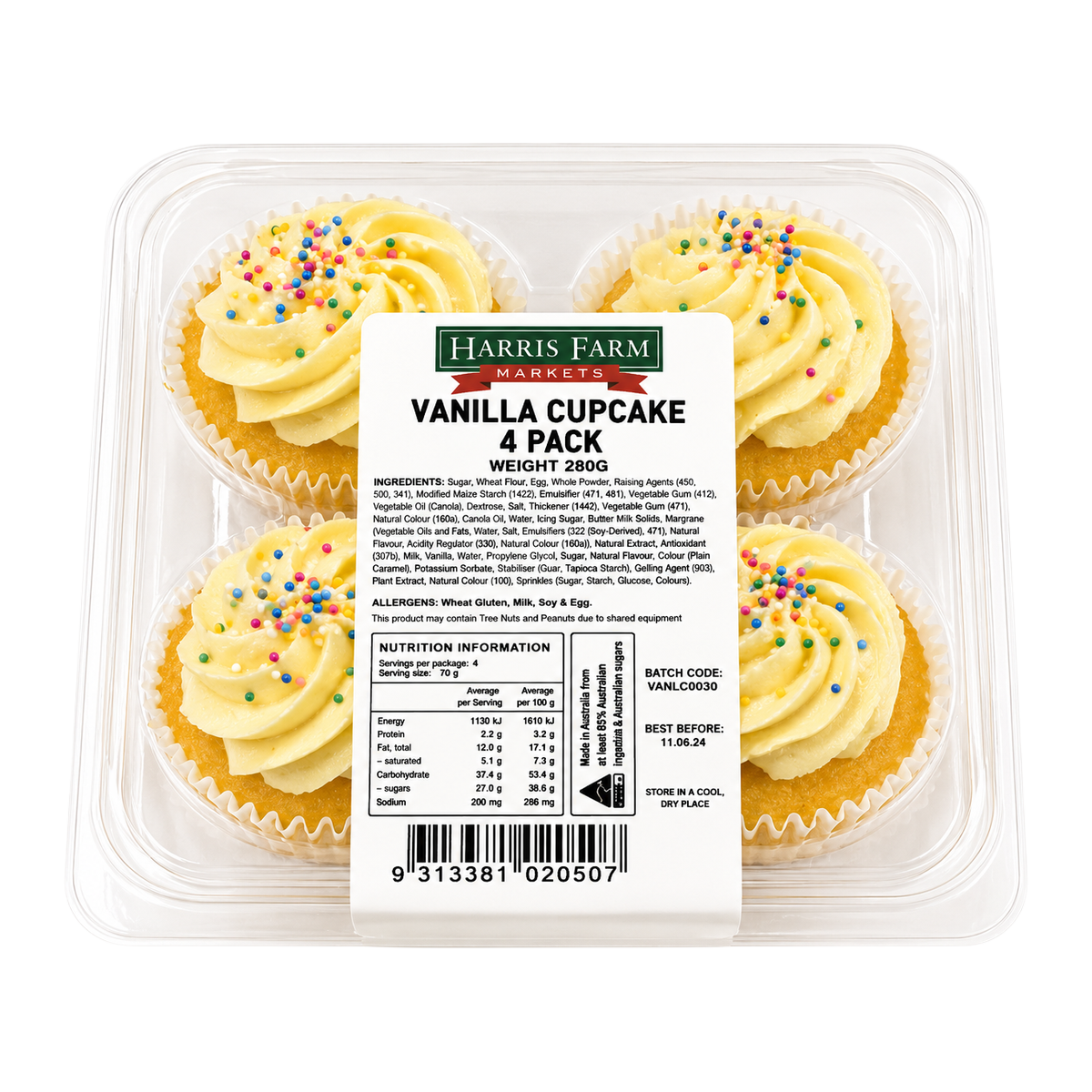 Harris Farm Vanilla Cupcake 280g