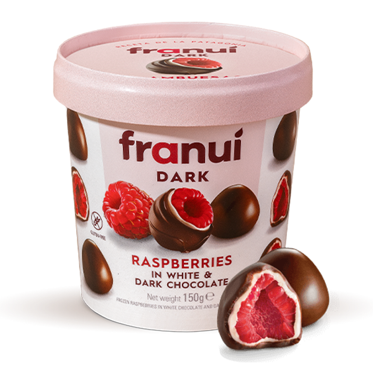 Franui Raspberries in White & Dark Chocolate 150g
