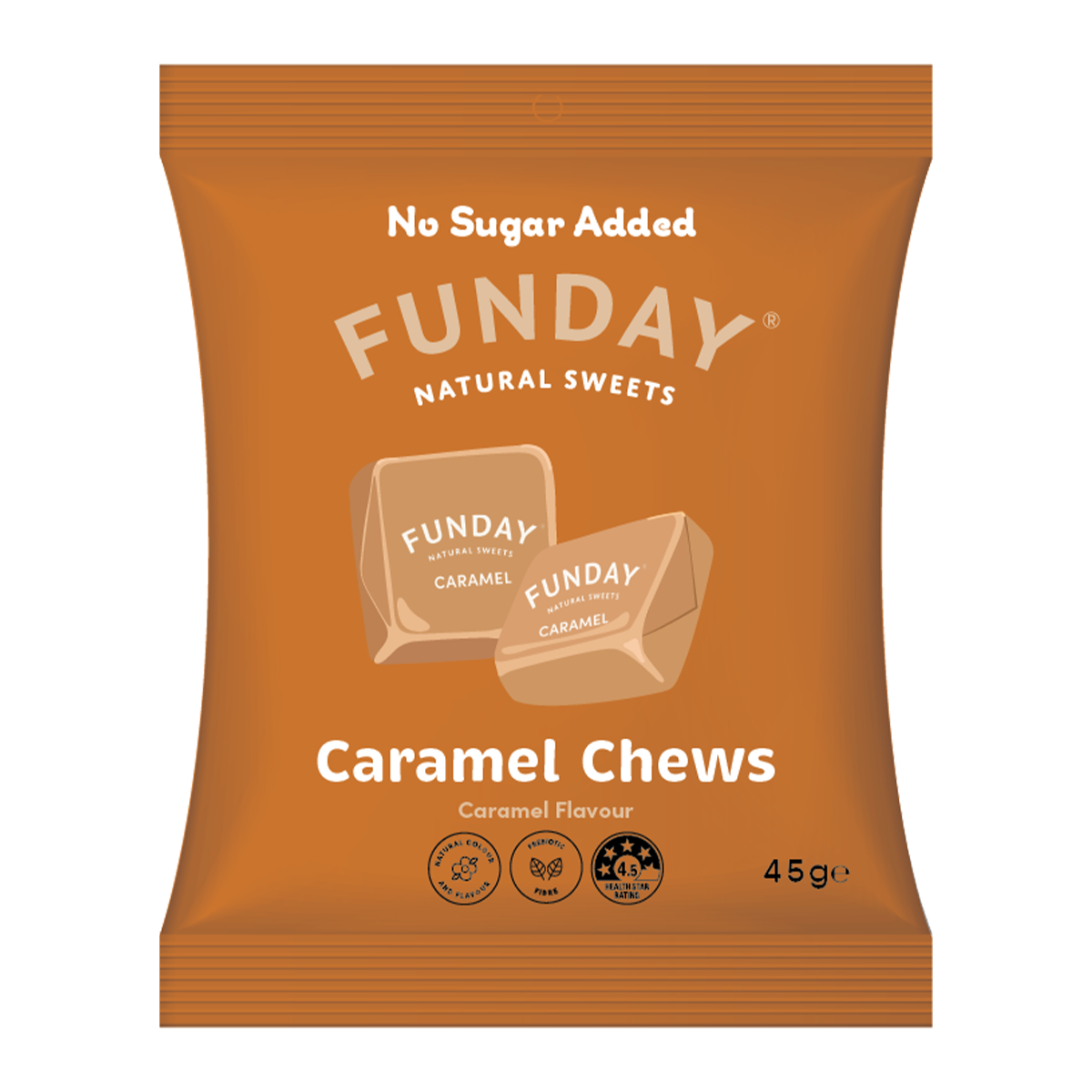 Funday Natural Sweets Caramel Chews 45g