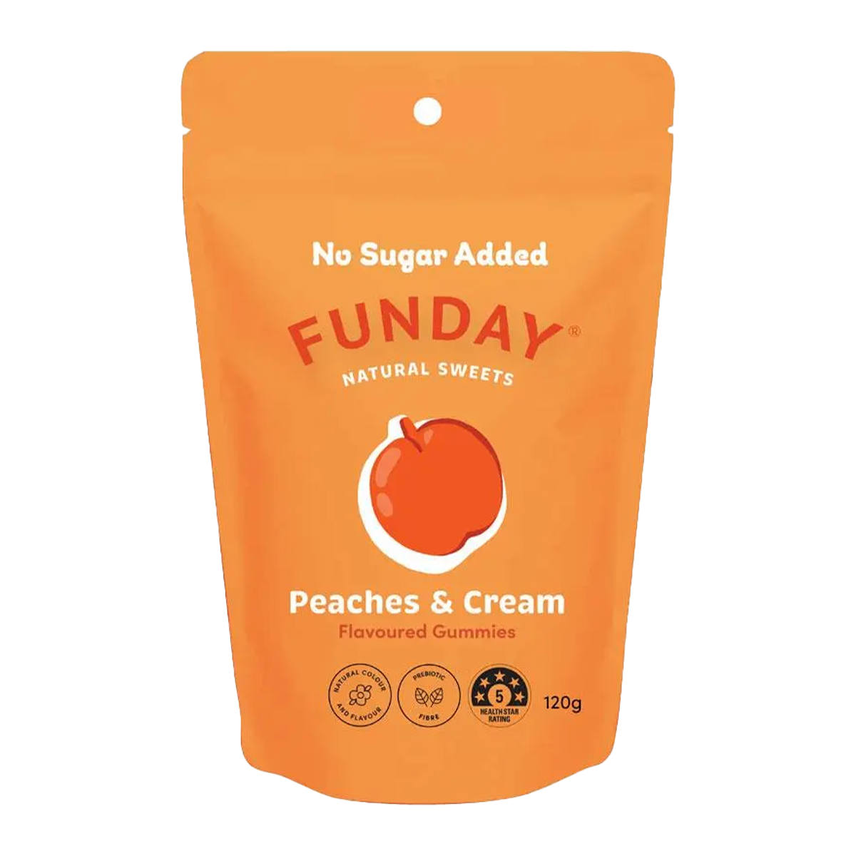 Funday Natural Sweets Peaches & Cream Gummies 120g