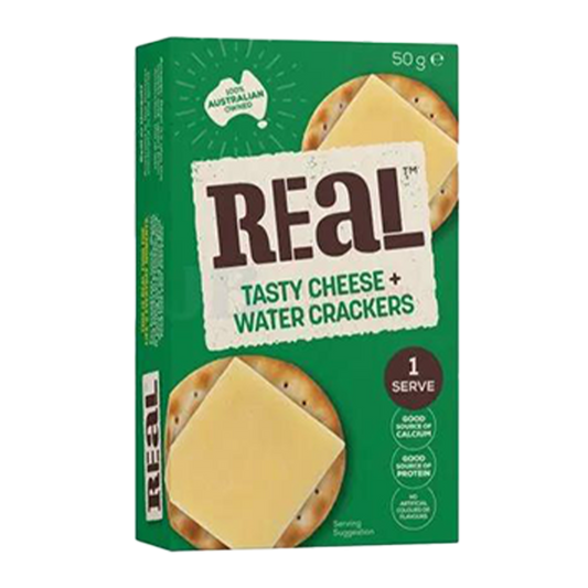 Real Dairy Tasty Cheese & Water Crackers 50g