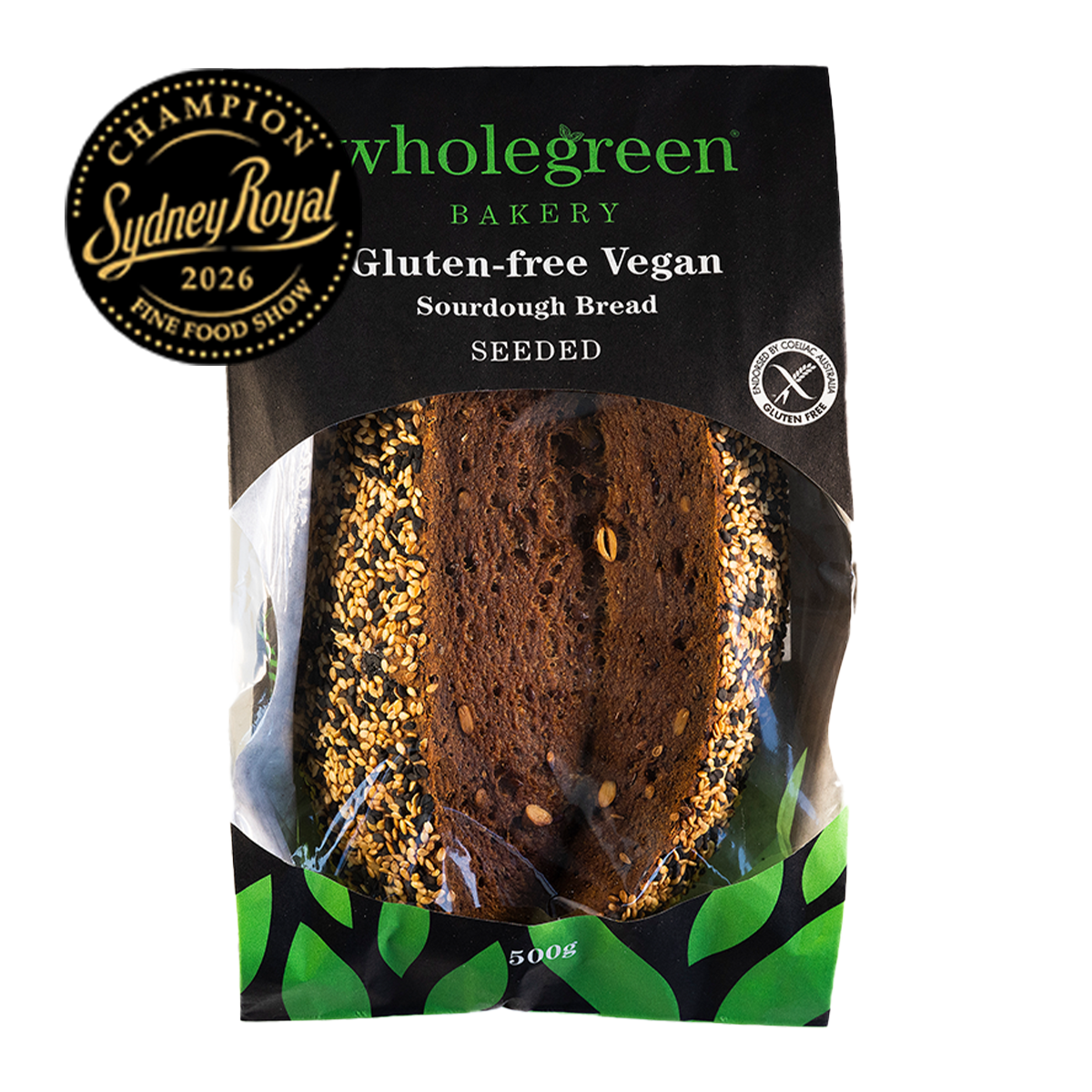 Wholegreen Bakery Gluten Free Vegan Seeded Sourdough Bread 500g