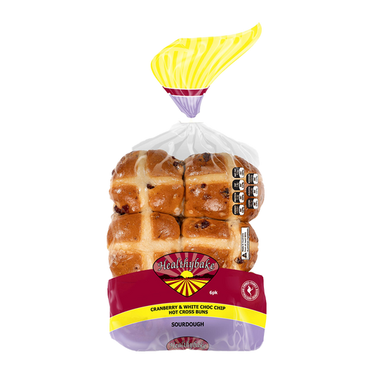 Healthy Bake Cranberry and White Chocolate Chip Hot Cross Buns 500g