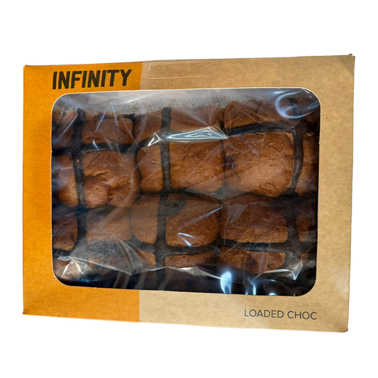 Infinity Bakery Loaded Chocolate Hot Cross Buns x6