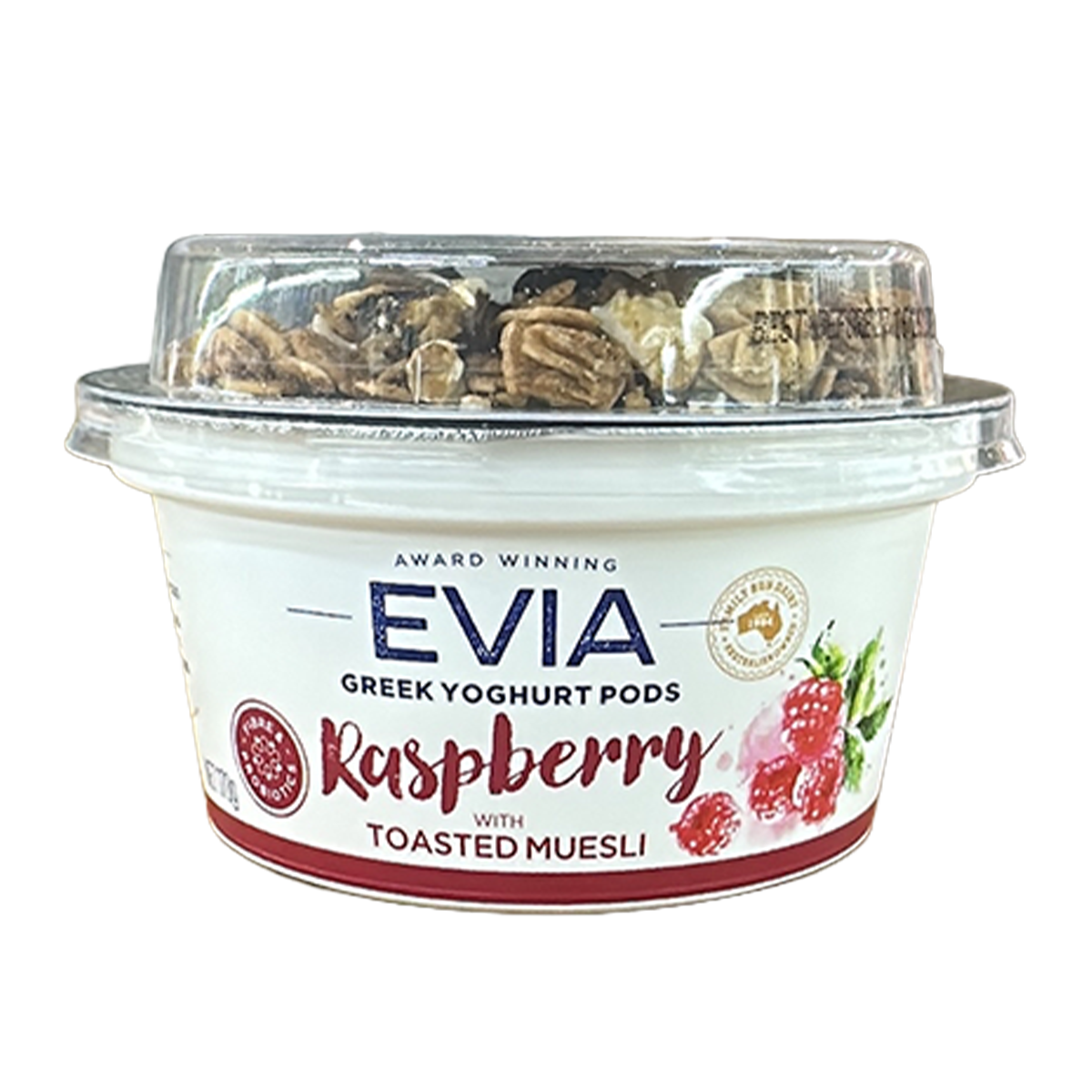 Evia Raspberry with Toasted Muesli Greek Yoghurt Pods 170g