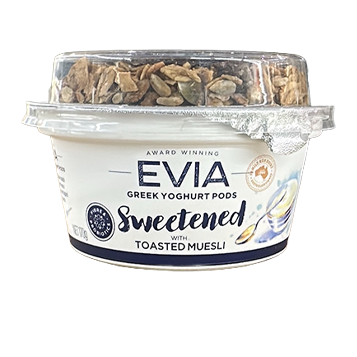 Evia Sweetened with Toasted Muesli Greek Yoghurt Pods 170g
