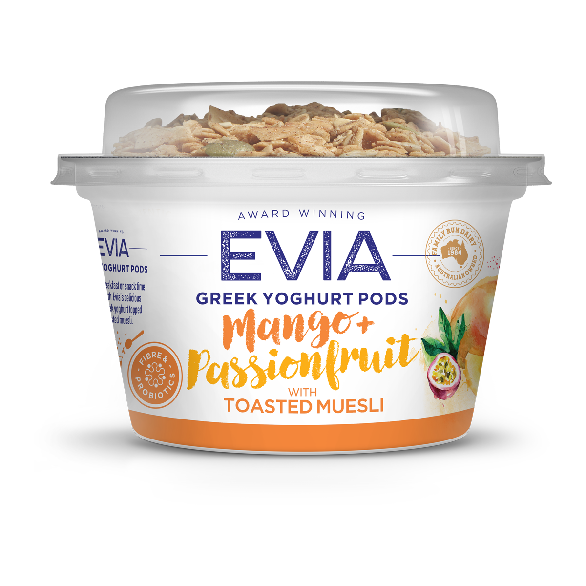 Evia Greek Yoghurt Pods Mango Passionfruit with Toasted Muesli 170g