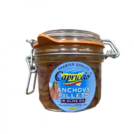 Capriccio Anchovy Fillets In Olive Oil 220g Jar