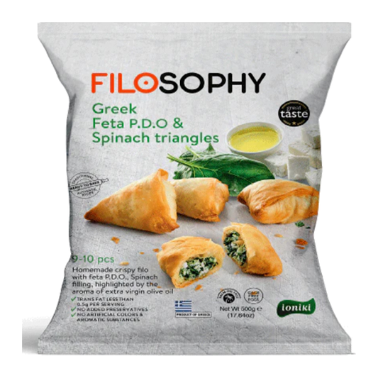 Filosophy Feta and Spinach Mini Triangles 500g