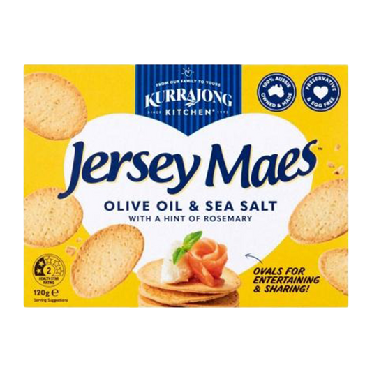 Kurrajong Kitchen Jersey Maes Olive Oil & Sea Salt Biscuits 120g