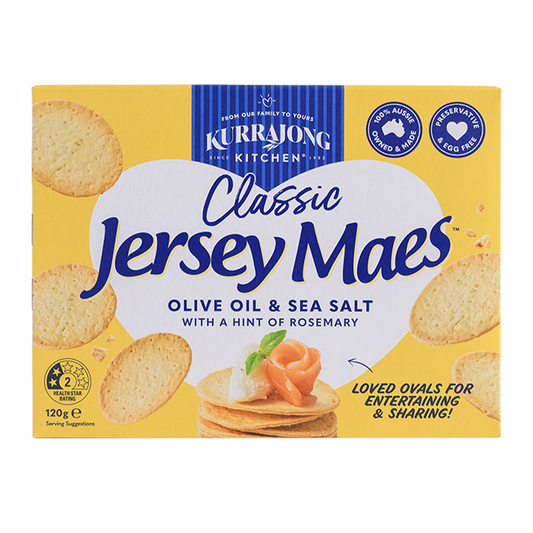 Kurrajong Kitchen Jersey Maes Olive Oil & Sea Salt Biscuits 120g