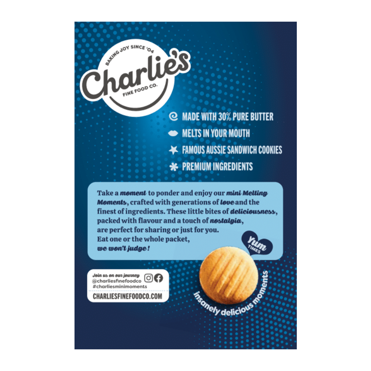 Charlie's Biscuits Vanilla Dream Melting Moments 100g