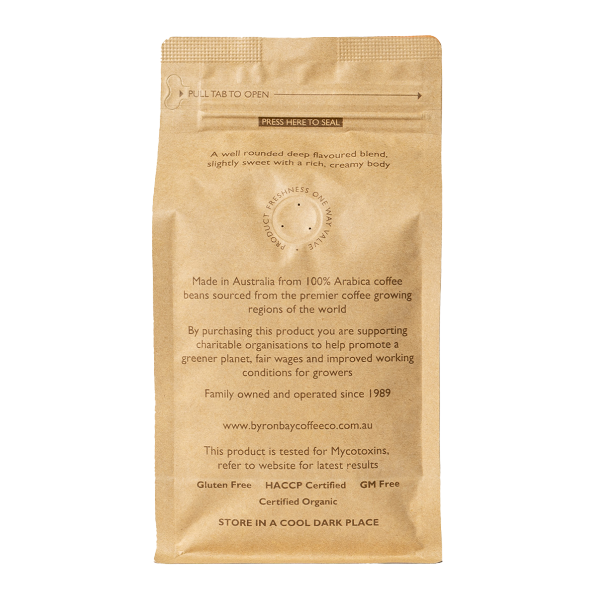 Byron Bay Coffee Co. Organic Espresso Whole Bean Coffee 500g