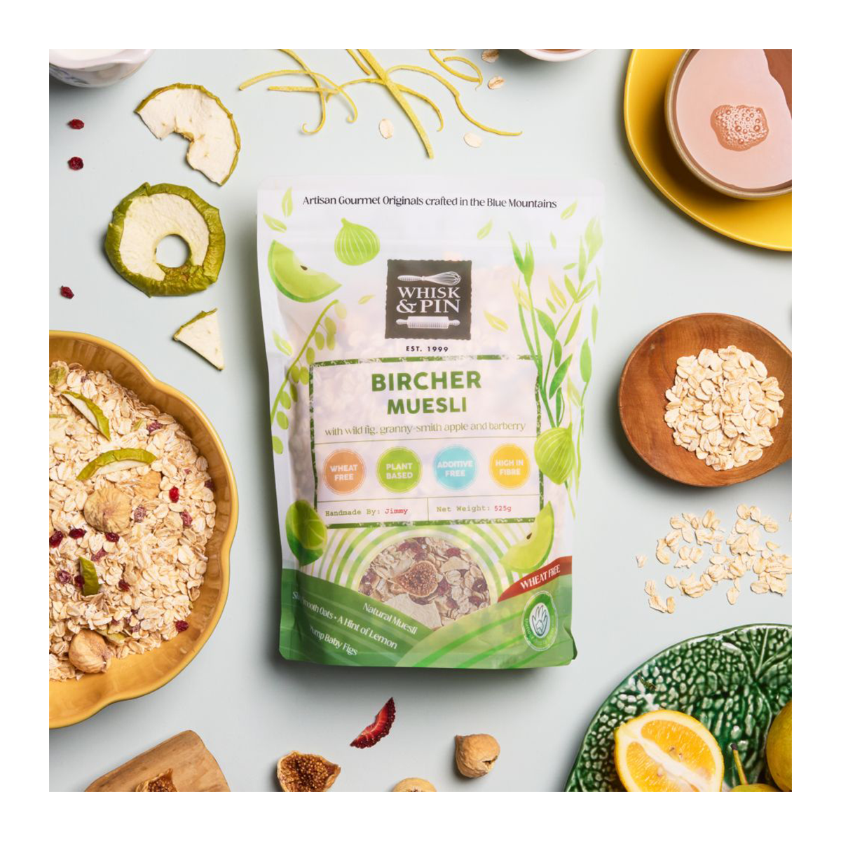 Whisk and Pin Bircher Natural Blend with Wild Fig and Ground Lemon 525g