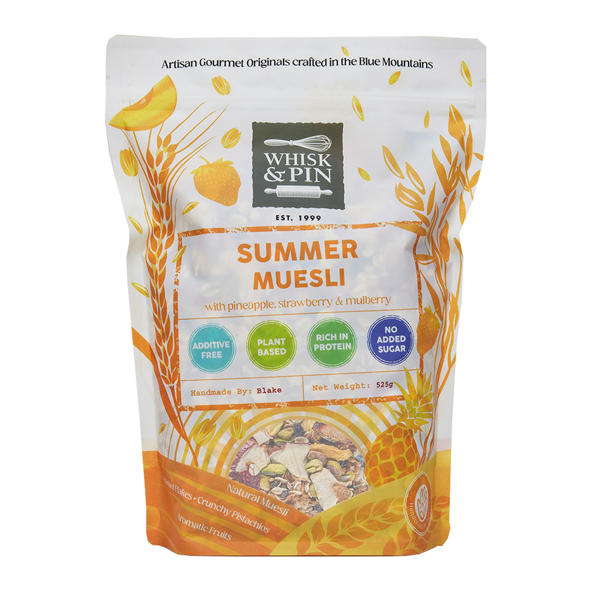Whisk and Pin Summer Muesli Pistachio and Mulberry 525g