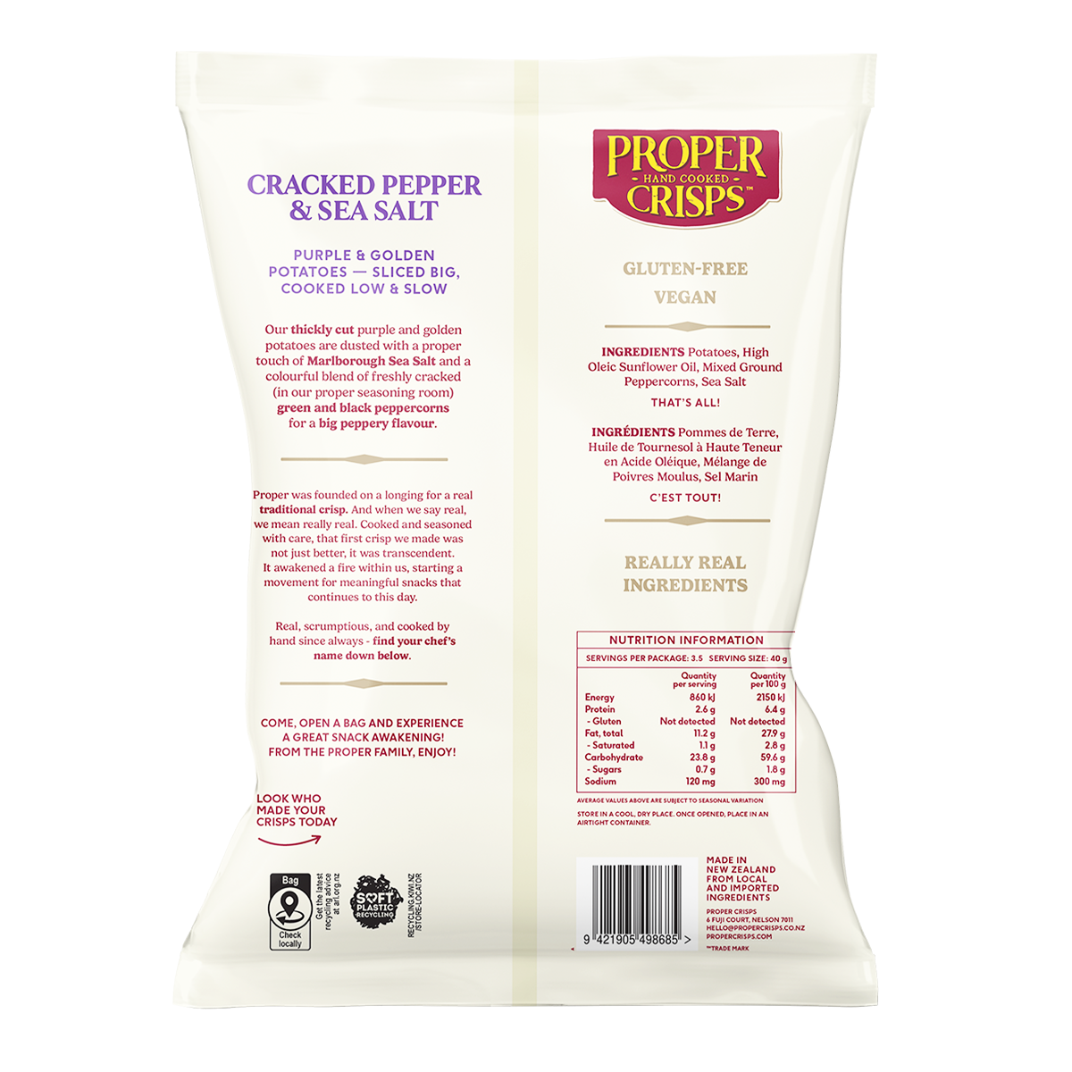 Proper Crisps Big Cut Purple & Gold 140g