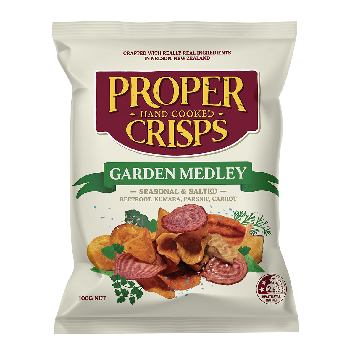 Proper Crisps Garden Medley Vegetable Chips 100g