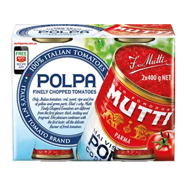Mutti Polpa Chop Tomato 2x400g