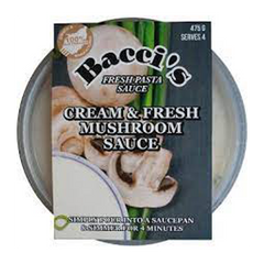 Baccis Pasta Sauce Cream and Mushroom 475g