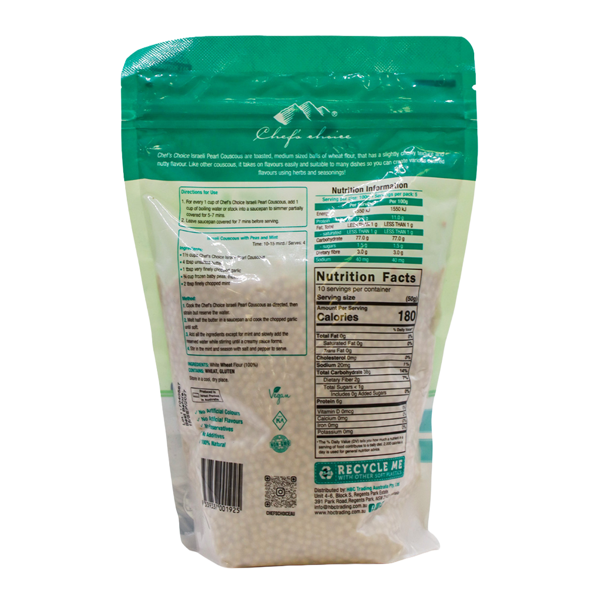 Chef's Choice Israeli Pearl Couscous 500g