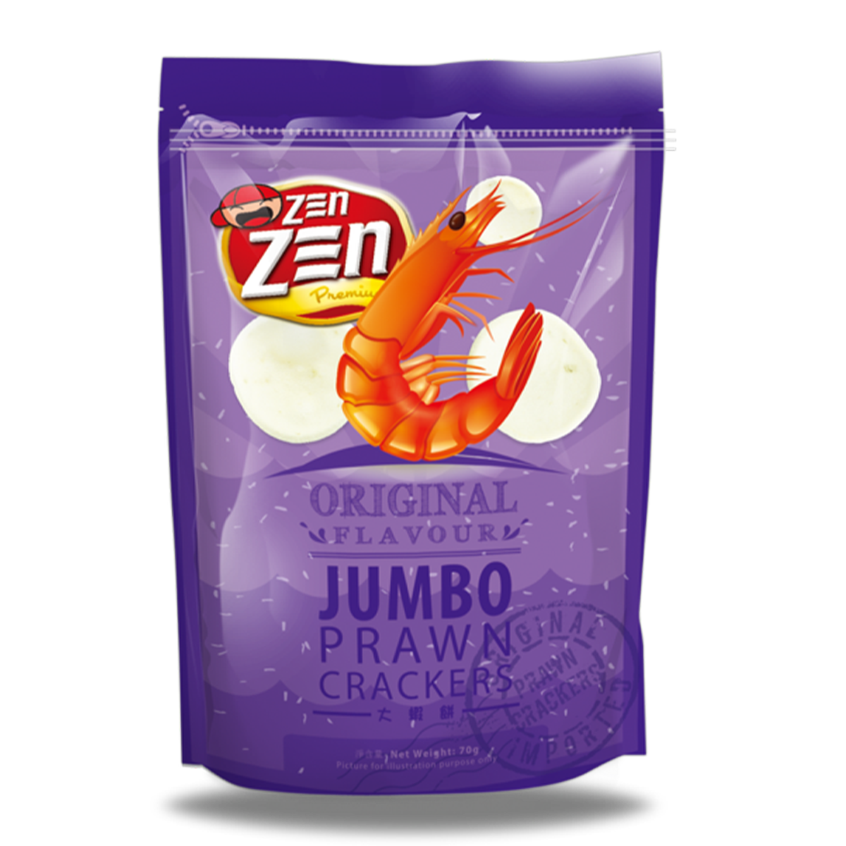 Zen Zen Jumbo Prawn Crackers Original 70g