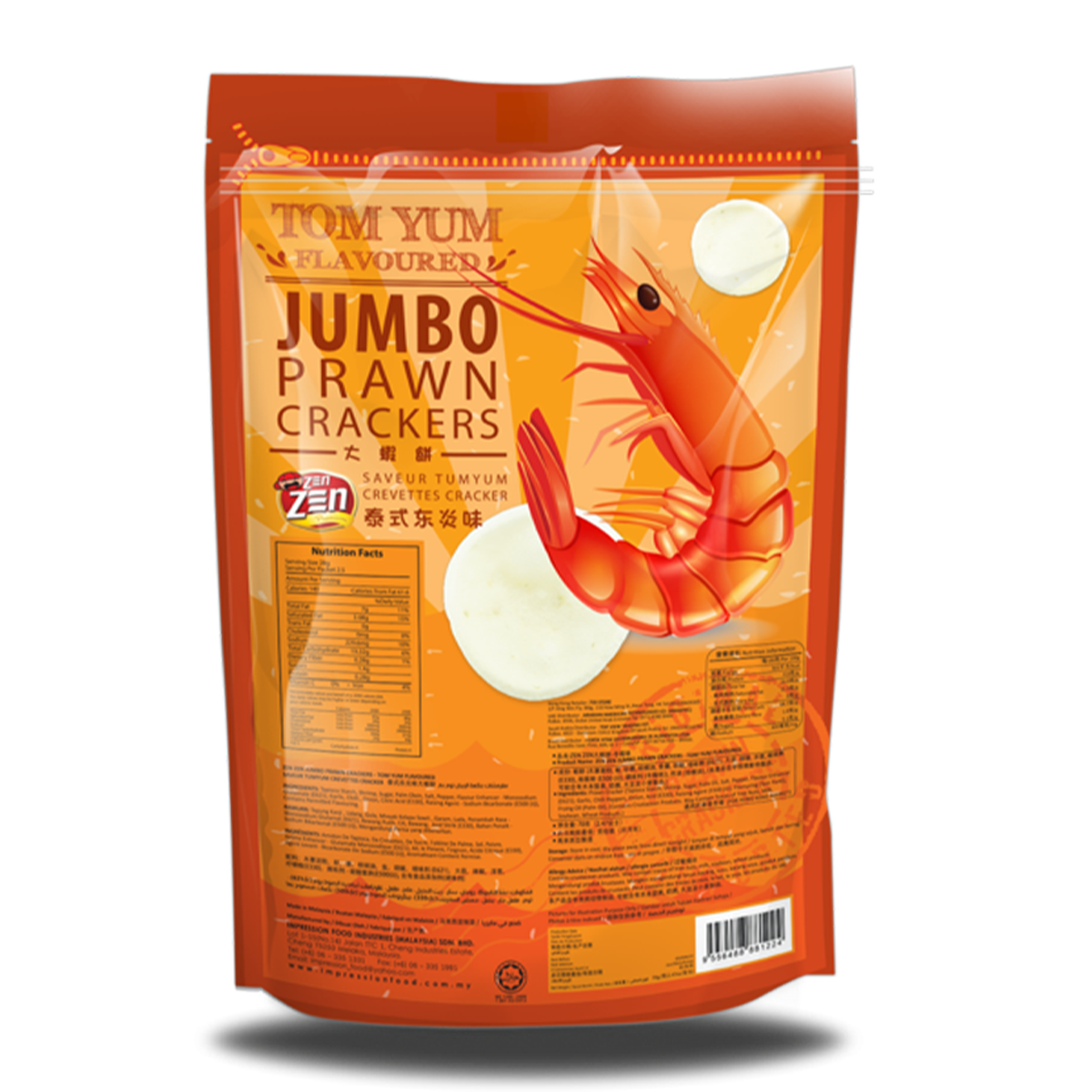 Zen Zen Jumbo Prawn Crackers Tom Yum 70g