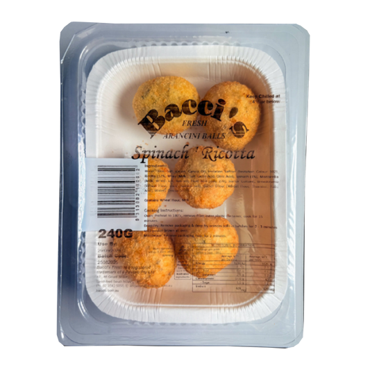 Bacci's Fresh Arancini Balls Spinach Ricotta 240g