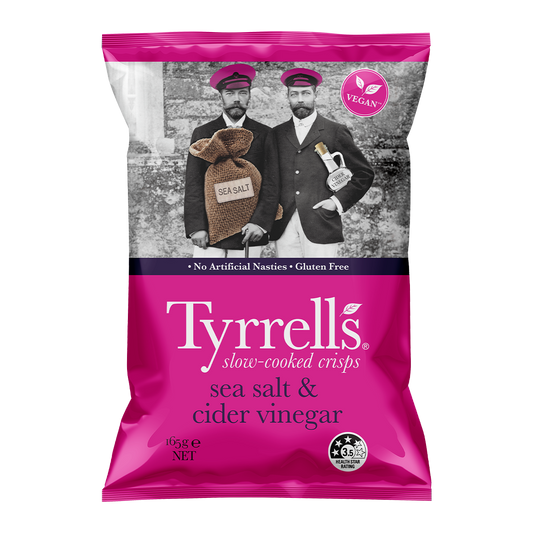 Tyrrells Sea Salt and Cider Vinegar Chips 165g