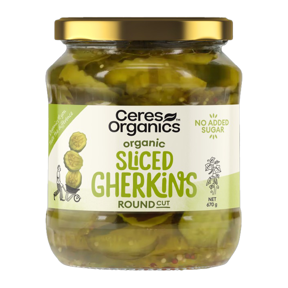 Ceres Organics Sliced Gherkins 670g