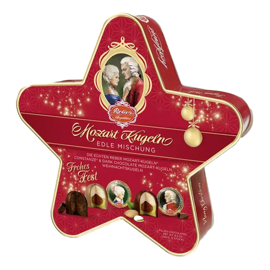 Reber Mozart Balls Christmas Red Star Giftbox 240g