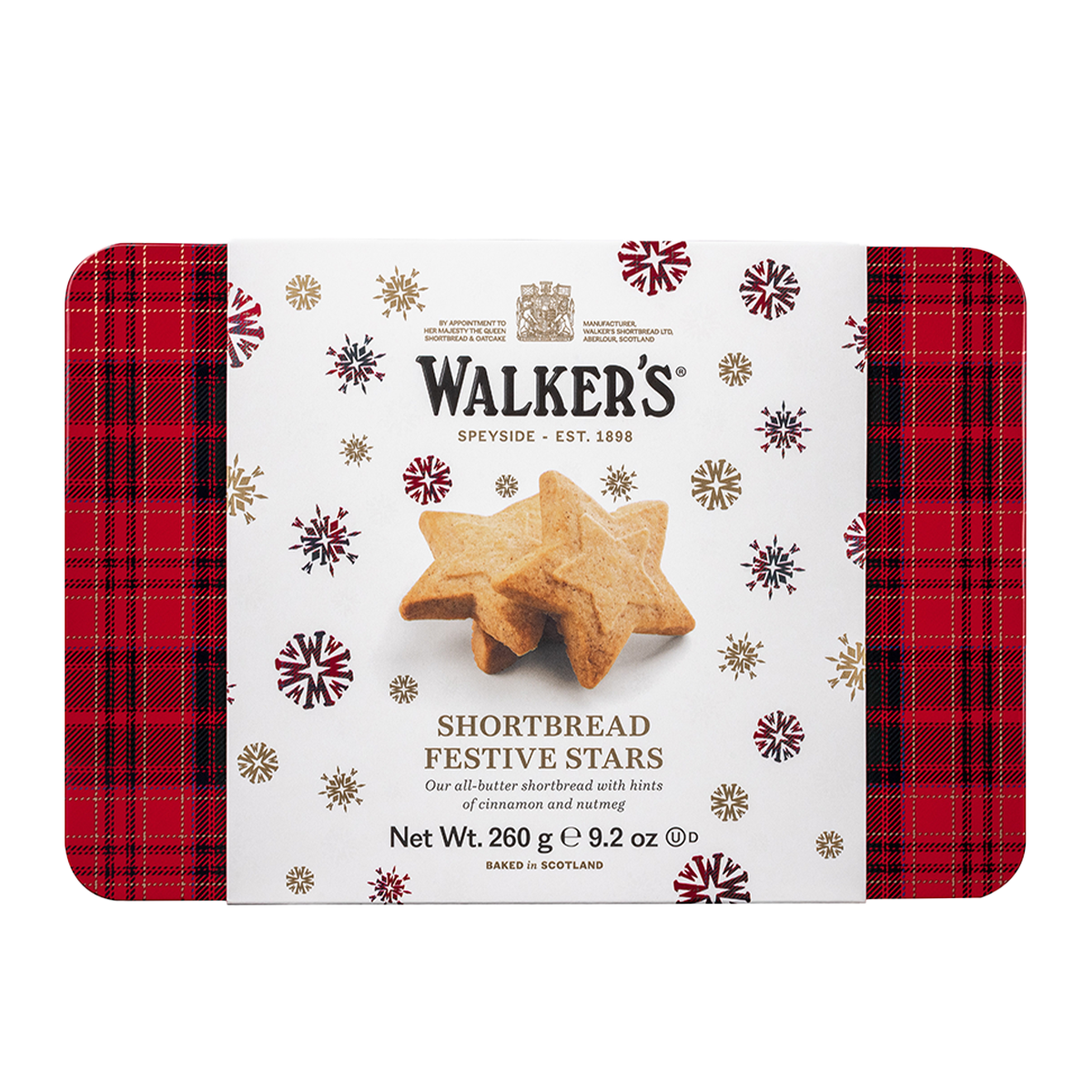 Walkers Shortbread Festive Shortbread Stars Tin 260g