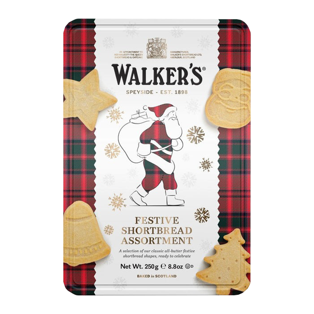 Walkers Shortbread Santa Festive Tin 250g