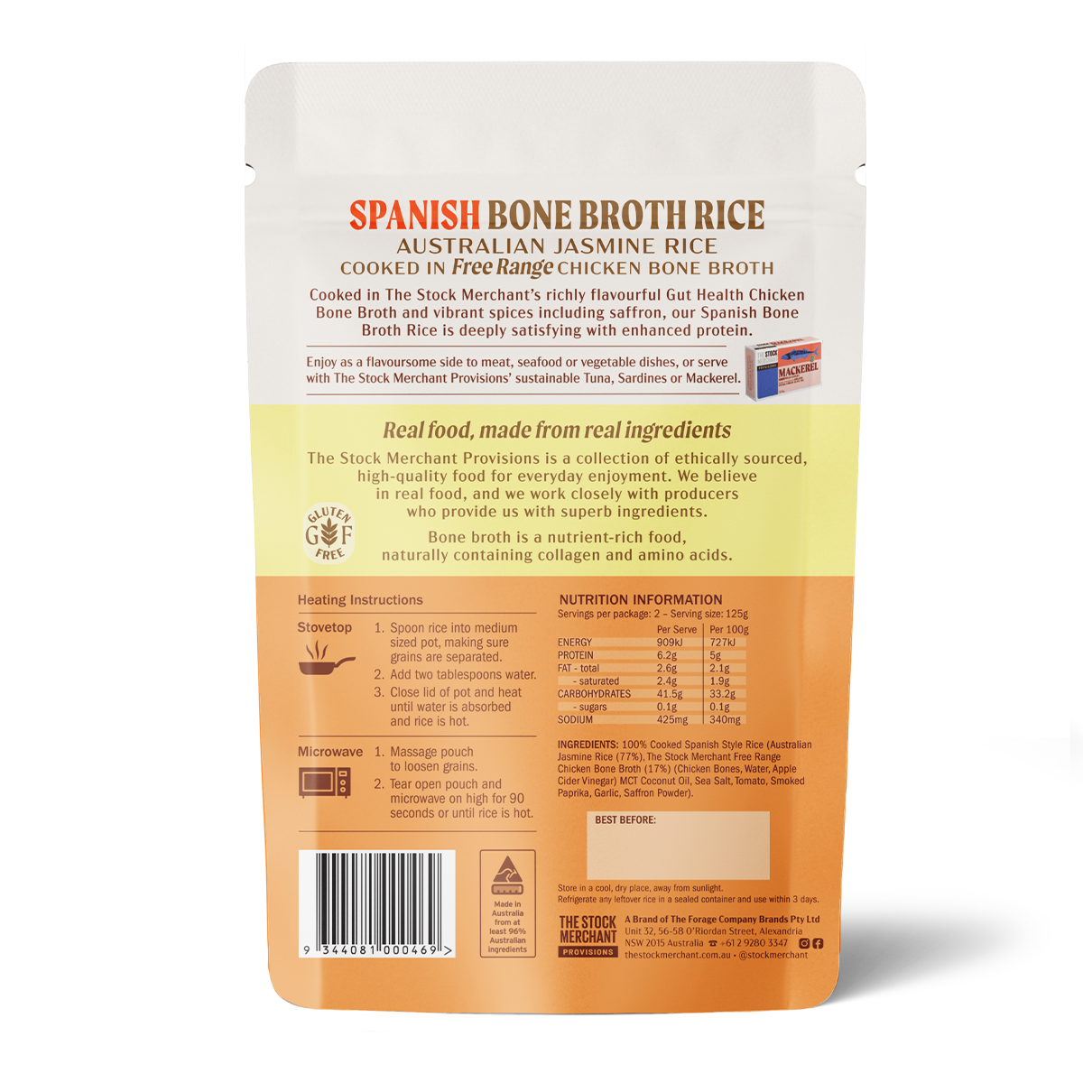 The Stock Merchant Bone Broth Rice Spanish 250g