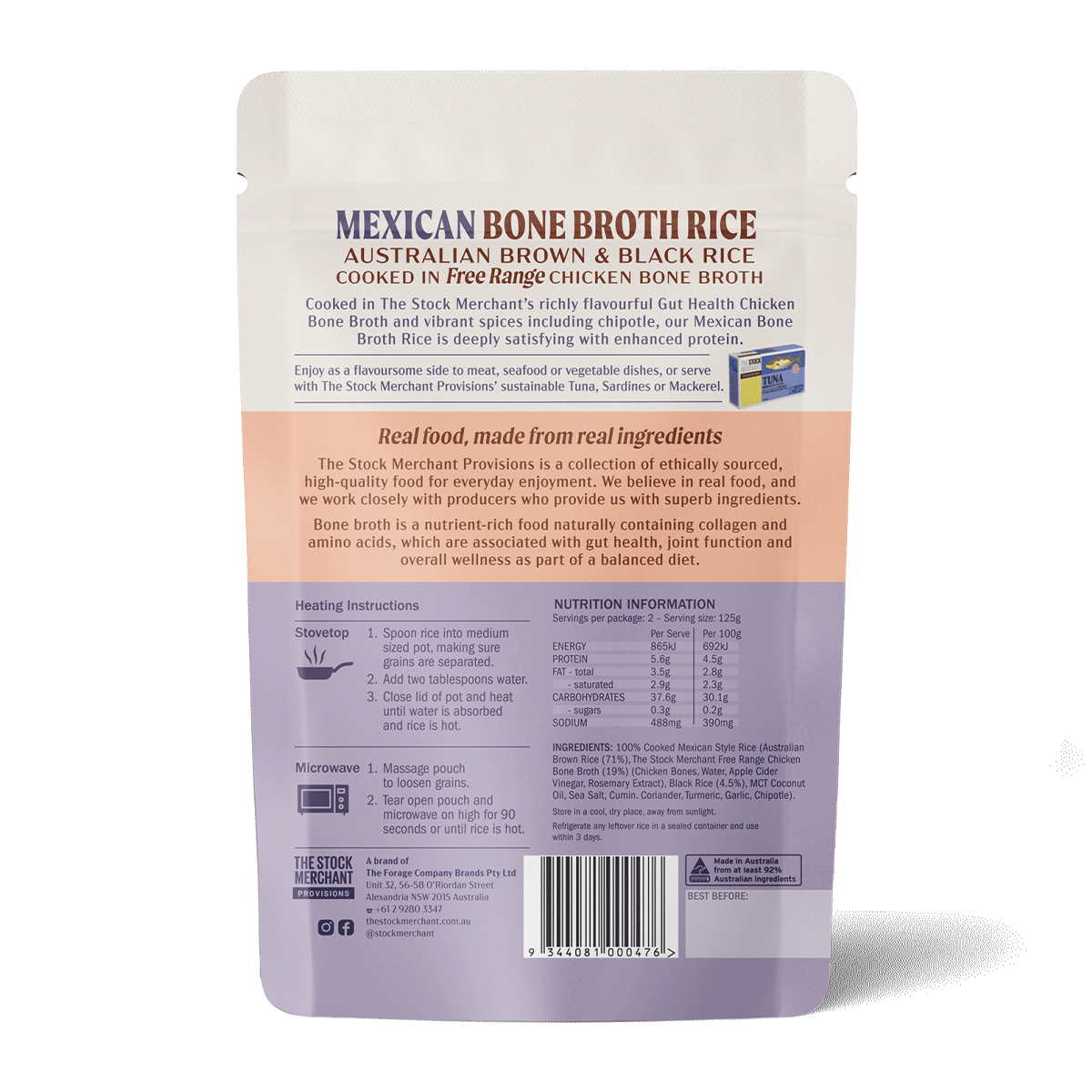 The Stock Merchant Bone Broth Rice Mexican 250g