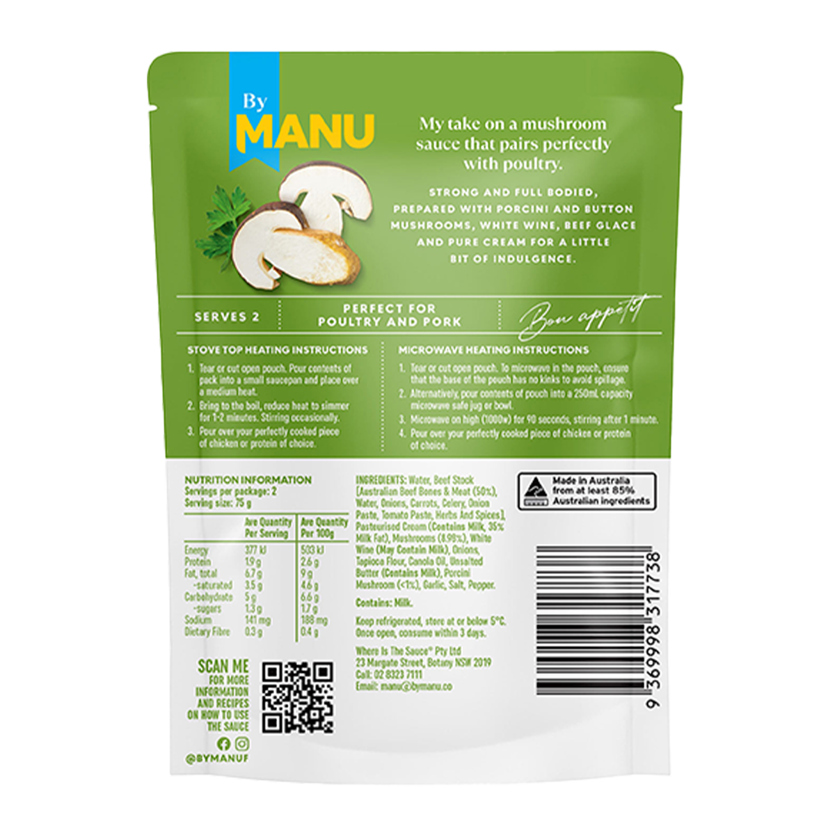 By Manu Mushroom Sauce 150g