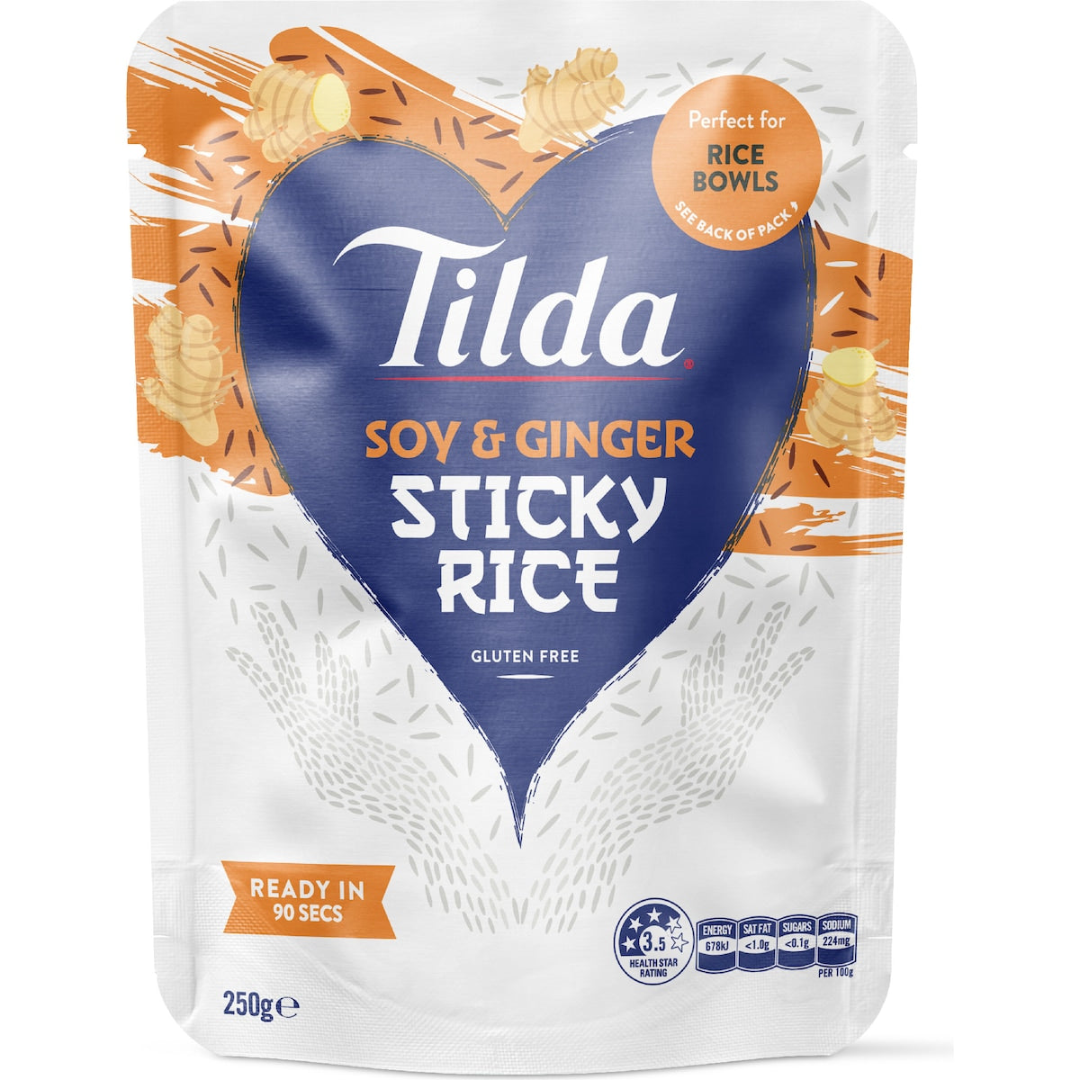 Tilda Ginger Soy Sticky Rice Pouch 250g