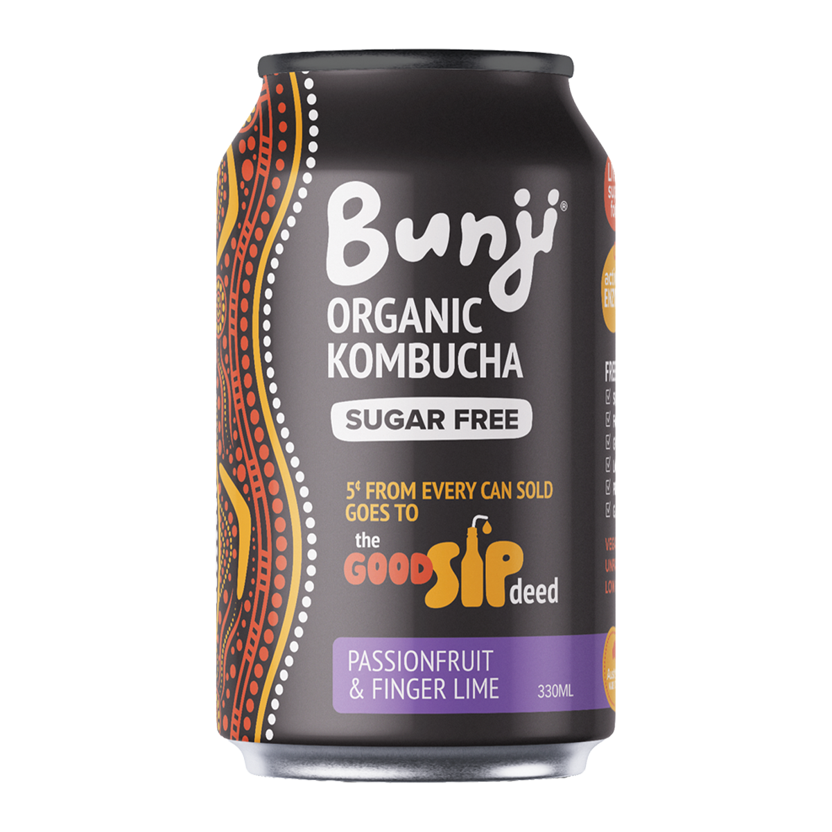 Bunji Organic Kombucha Passionfruit and Finger Lime 330ml