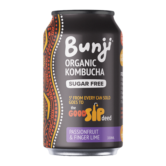 Bunji Organic Kombucha Passionfruit and Finger Lime 330ml