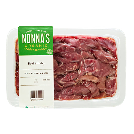 Nonna's Organic Grass Fed Beef Stir Fry 350-550g