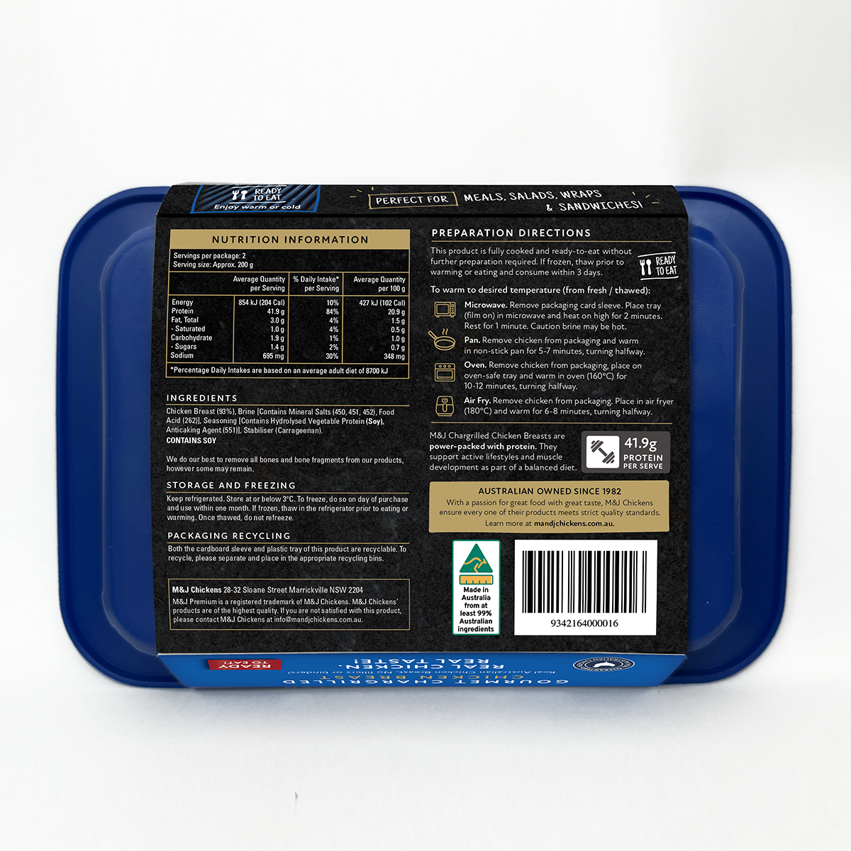 M&J Char Grilled Chicken Lightly Seasoned 400g