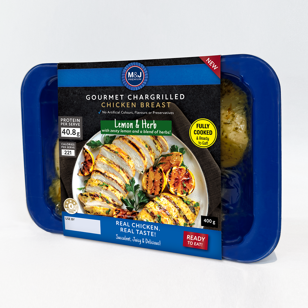 M&J Char Grilled Chicken Lemon & Herb 400g